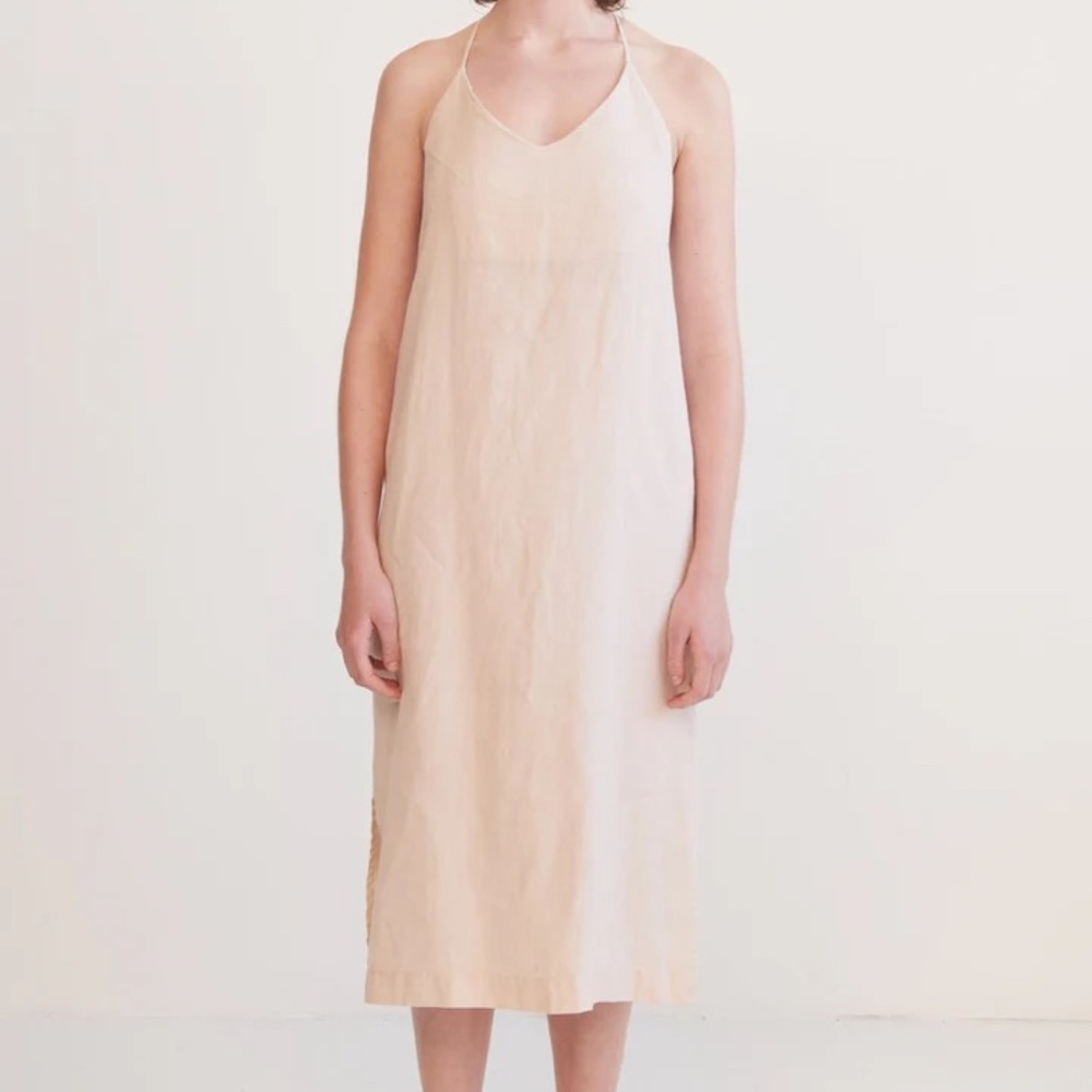 Andrea & Joen Light pink soft linen shift dress